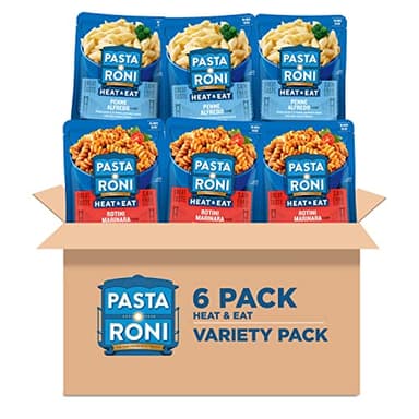 Pasta Roni Heat & Eat, 2 Flavor Variety Pack, 8.8oz Pouches, (6 Pack) - Image 1