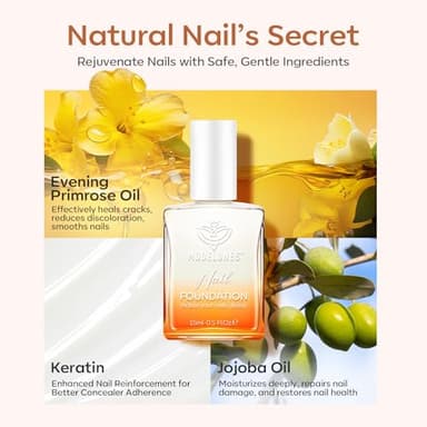 modelones Nail Strengthener, Milky White Nail Polish Natural Nail Concealer Foundation Air Dry Nail Growth Polish for Damaged Nails Imperfection Masking Gifts for Women 15ml - Image 7