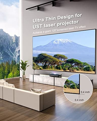 AWOL VISION, 120' Fixed Frame, Serriform ALR Projector Screen, 80% Picture Quality Improved, 95% Ceiling Light Rejecting, Cinematic Screen, Ultra Short Throw, 170° Viewing Angle - Image 4