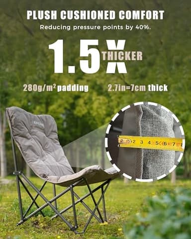KingCamp Butterfly Chair Oversized XL Camping Chairs for Adults Padded Folding Comfy Camp Chairs 300lbs Heavy Duty with High Back for Bedroom Living Room Dorm Rooms Outdoor Patio Lawn - Image 4