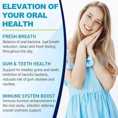 Oral Probiotics for Mouth Bad Breath for Adults 11 Billion CFU, Best Breath Oral Dental Probiotics for Teeth & Gums, Dry Mouth, Gum Restore, Fresh Breath, Chronic Halitosis & Gut Health, 60 Lozenges - Image 3