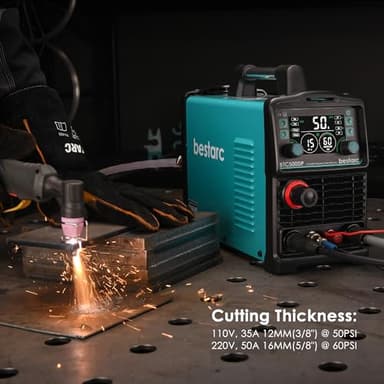 bestarc Plasma Cutter, [Pilot Arc] [Large LED Display] [Air Sensor Technology] 50Amps Cutter Machine 110/220V Dual Voltage IGBT Inverter 5/8 Inch Clean Cut, Post Flow 2T/4T for Home DIY BTC500DP 10GEN - Image 4