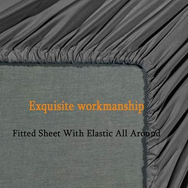 SONORO KATE Bed Sheet Set Super Soft Microfiber 1800 Thread Count Luxury Egyptian Sheets Fit 18-24 Inch Deep Pocket Mattress Wrinkle-6 Piece (Dark Grey, Queen) - Image 6