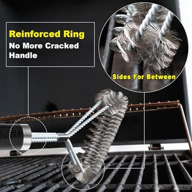 GRILLART Grill Brush [Wire + Helix] Combined BBQ Brush - Safe & Efficient Grill Cleaning Brush - 18" Grill Cleaner Brush Scrubber for Gas/Porcelain/Charbroil Grates – BBQ Accessories Gifts for Men/Dad - Image 4