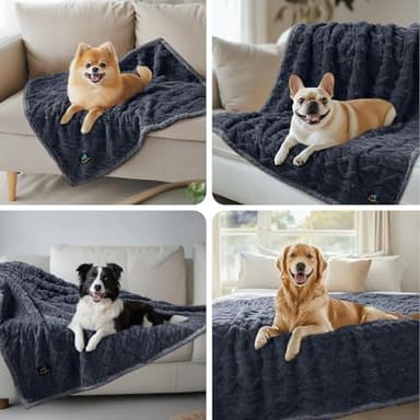 Waterproof Pet Blanket, Liquid Pee Proof Dog Blankets for Sofa Bed Couch, Reversible Sherpa Fleece Furniture Protector Cover for Small Medium Large Dogs Cats,Dark Grey X-Large（85" x 57"） - Image 4