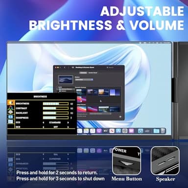 domyfan 15.6" Laptop Screen Extender, 120% sRGB FHD 1080P IPS Laptop Monitor Extender Dual Screen, Portable Monitor for Laptops 13-17" with HDMI/USB-A/Type-C Plug-Play for Windows, Mac, Android - Image 8