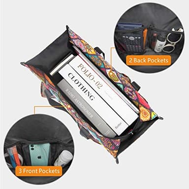 TOPDesign Utility Water Resistant Tote Bag for Women - 13 Exterior & Interior Pockets, Top Zipper Closure, Thick Bottom Support - Perfect Work Tote for Teachers, Nurses, Accountants, Professionals - Image 4