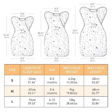 Premium Soft Cotton Swaddle Blanket Sleep Sack Arms Up Design 2 Packs 3-6 Months, Hands Up 3-Way Transitions to Arms-Free Wearable Sleeping Sack Bag for Baby Boys Girls Snug Fit Calms Startle Reflex - Image 6