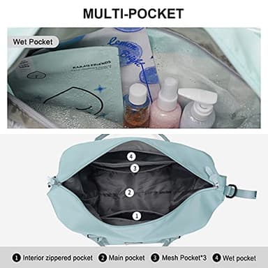 Travel Duffel Bag,Sports Tote Gym Bag,Shoulder Weekender Overnight Bag for Women - Image 3