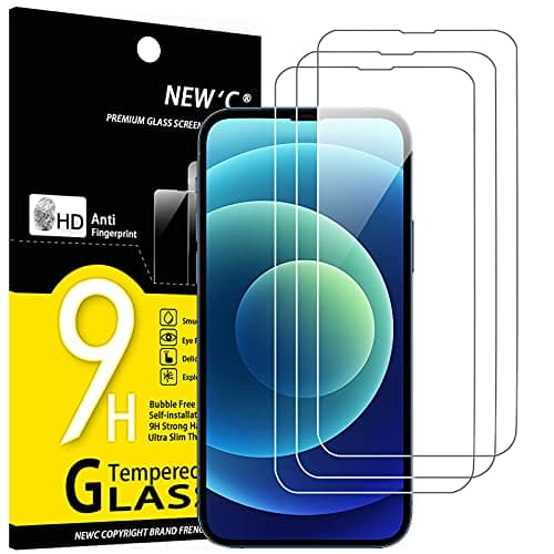 NEW'C 3 Pack Designed for iPhone 14, iPhone 13, iPhone 13 Pro Screen Protector (6.1 inches), Enhanced Tempered Glass Protection,Case Friendly, Ultra Resistant - Image 1