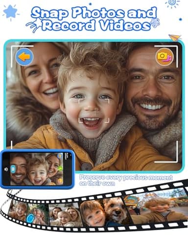 MOMILLA Kids Toys Smart Phone, 3.97" Touchscreen, Birthday Gifts for Kids, 16GB Toddler Learning Cell Phone with Games, Boys Girls Toys for Age 3 4 5 6 7 8 9 Year Old（Front Camera Only - Image 4