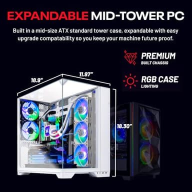 Skytech Gaming O11 Vision Desktop PC, Ryzen 7 9800X3D 4.7 GHz (5.2 GHz), AMD RX 9070XT 16GB, 2TB Gen4 NVMe SSD, 32GB DDR5 RAM 6000 RGB, 850W Gold ATX 3 PSU, 360mm ARGB AIO, Wi-Fi, Win 11 - Image 9
