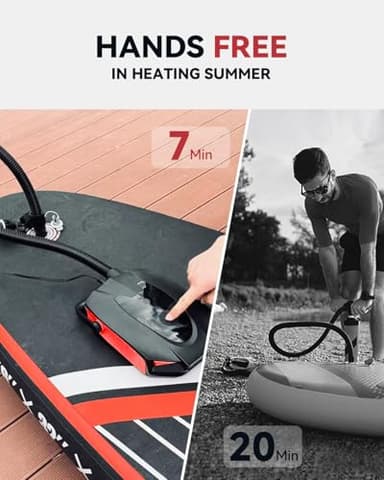 ZFOX 50PSI Paddle Board Pump, Portable Electric SUP Pump with Auto-Shutoff & Cooling Fan – Smart Inflation for Paddle Board, 9 Nozzles, HD LCD Display, 12V DC (Red-V) - Image 8