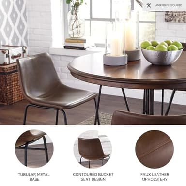 Signature Design by Ashley Centiar Dining-Chairs, Pack of 2, Black, Brown - Image 4