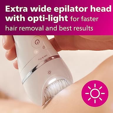 Philips Epilator Series 8000, Wet & Dry, 3-in-1 with Shaver & Trimmer Attachments for Women, 8 Accessories Included, BRE720/14 - Image 3