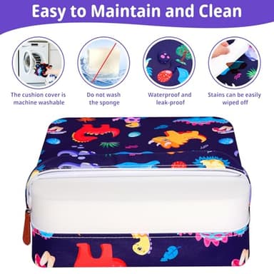 TOTIDYH Toddler Booster Seat for Kitchen Chair, Non-Slip Kids Dining Table Booster Seat with Adjustable Safer Straps, Portable Baby Eating Travel Camping Increasing Cushion - Image 5