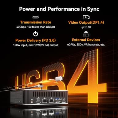 GEEKOM A8 Max Mini PC with AMD Ryzen 9 8945HS, Dual 2.5G LAN Mini Gaming PC with 32GB DDR5 2TB PCIe 4.0 NVMe SSD, Mini PC Windows 11 Pro/Wi-Fi 6E/BT 5.2/USB4/8K/SD Slot/VESA - Image 8