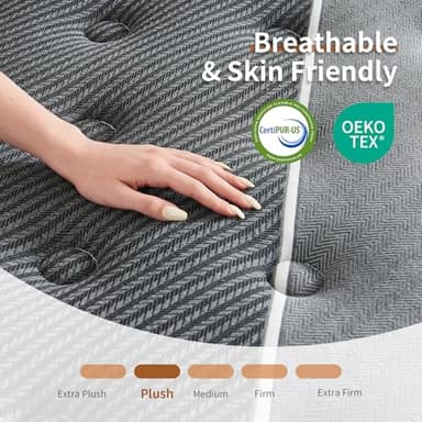 Queblox Full Mattress, 12 Inch Hybrid Mattress in a Box, Medium Firm, Memory Foam and Individual Pocket Springs for Pressure Relief, CertiPUR-US Certified - Image 4