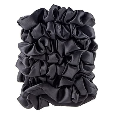 Amazon Basics Satin Scrunchies Black Hair Ties, Pack of 8 - Image 2