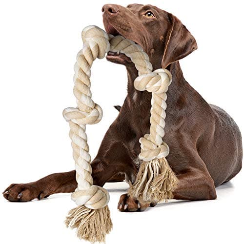 Fida Dog Rope Toys for Large/Medium Aggressive Chewers, Tough Cotton Chew Toy, 3 Feet 5 Knots Indestructible, Tug of War Dog Pull Rope Teeth Cleaning - Image 1