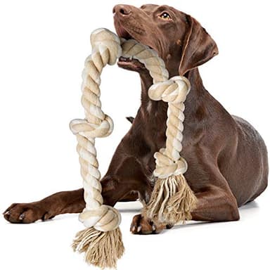 Fida Dog Rope Toys for Large/Medium Aggressive Chewers, Tough Cotton Chew Toy, 3 Feet 5 Knots Indestructible, Tug of War Dog Pull Rope Teeth Cleaning - Image 1