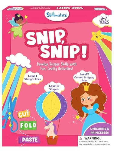 Skillmatics Scissor Skills Activity Book - Snip Snip, 25 Fun Cutting & Creative Activities for Preschoolers, 2 Child-Safe Scissors, Fine Motor Skills, Felt Craft Kit, Gifts for Kids Ages 3, 4, 5, 6, 7 - Image 1