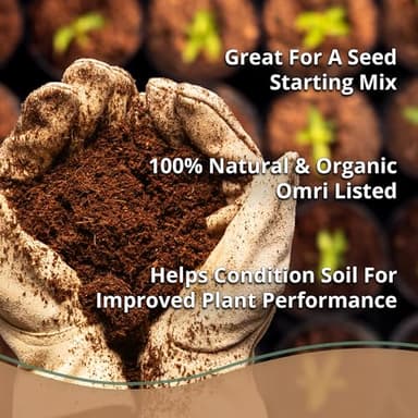 Coco Coir 650gm Bricks (5-Pack) - Organic Coco Coir for Plants & Gardening - OMRI-Listed Cocopeat for Garden Soil, Seed Starter Soil, & Mulch - Organic Coconut Bricks - Coconut Fiber Potting Mix - Image 6