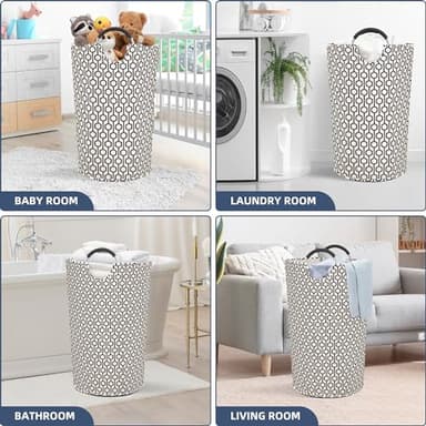 STORAGE MANIAC 2 Pack 115L Extra Large Laundry Basket Freestanding Laundry Hamper, Collapsible Laundrys Baskets Waterproof Laundry Bag with Padded Handles, Folding Tall Clothes Hamper, Hexagon - Image 6