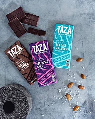 Taza Chocolate Organic Amaze Bar 80% Stone Ground, Cacao Crunch, 2.5 Ounce (10 Count), Vegan - Image 3