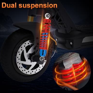 CUNFON Electric Scooter, 1200W Motor, MAX 50 Miles Long Range & 31 mph Top Speed, with 10.5" Off Road Tires, Dual Brake & Dual Suspension Commuting E-Scooter for Adults and Teens - Image 3