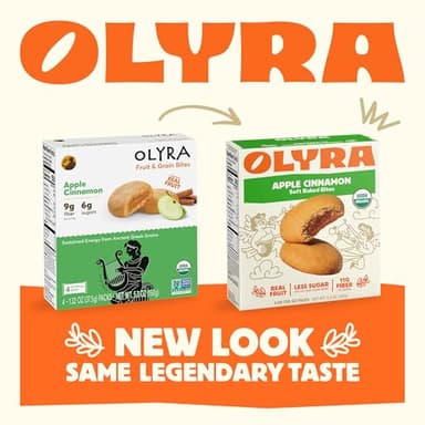 Olyra Apple Cinnamon - Organic Soft Baked Fruit Bars - High Fiber - Healthy Breakfast Snack with Real Fruit Filling - Healthy Snacks for Adults - Office & School Kids Snack - Pack of 12 - Image 6