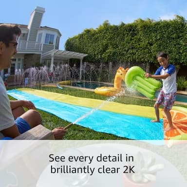 All-new Ring Outdoor Cam Plus Plug-In, White with Ring Pan-Tilt Indoor Cam, White - Image 2