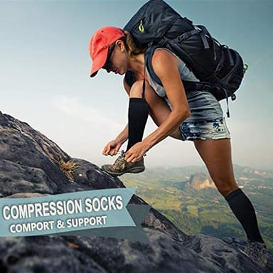 Graduated Copper Compression Socks for Men & Women Circulation 8 Pairs 15-20mmHg - Best for Running Athletic Cycling - Image 3