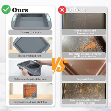 Tongjude 47 Pieces Silicone Baking Pans Set, 6 Silicone Cake Molds, Loaf Pan, Doughnut Pans, Non-Stick Baking Cup, with Measuring Cups and Spoons Set, Grey - Image 5