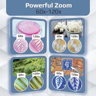 Carson MicroBrite Plus 60x-120x Power LED Lighted Pocket Microscope - Set of 4 (MM-300MU),Black/Grey - Image 5