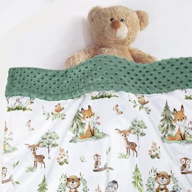 BORITAR Baby Blanket for Boys Girls Super Soft Double Layer Minky with Dotted Backing, Lovely Woodland Animal Design Blanket for Toddler Newborn 30 x 40 Inch(75x100cm) - Image 6