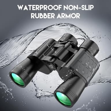 10x50 HD Binoculars for Adults High Powered, Waterproof & Compact Binoculars for Bird Watching, Hunting, Travel–Low Light Vision, Non-Slip Grip, Durable Optics - Image 6