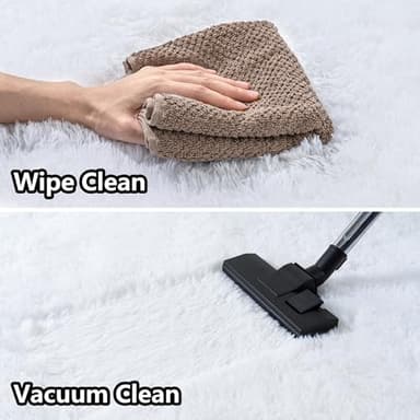 Awaytail Fluffy 6x9 Rug - Nursery Rugs for Bedroom - Height Pile 1.4" Plush Rug - Fuzzy Throw Rugs Carpet for Bedroom - White - Image 4