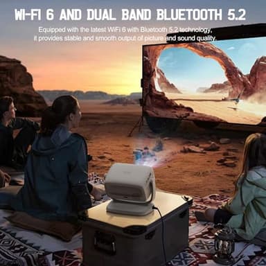 [Auto Focus/4K Support]A8 Projector with 5G WiFi and Bluetooth , 600 ANSI Native 1080P Outdoor Movie Projector, Auto 6D Keystone , Home Theater Projector compatible with Phone/TV Stick/PC - Image 4