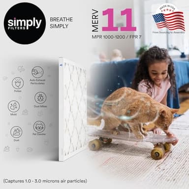Simply 16x20x1 Air Filter, Merv 11, MPR 1000, 6 Pack, For Home AC Furnace & HVAC (Actual Size: 15.75"x19.75"x0.75") DUST, Pet, & Allergy Control - Image 2