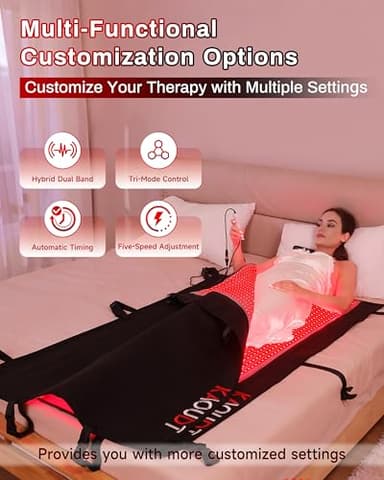 Kaoudt 2025 Medical-Grade TPU Red Light Therapy Mat for Full Body Pain Relief, FSA&HSA Eligible 73"x33" Dual Wavelength Infrared Red Light Blanket with 2570 LEDs for Home Use - Image 6