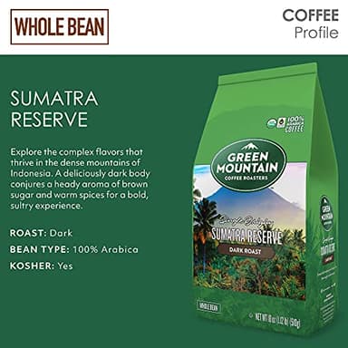 Green Mountain Coffee Roasters Sumatra Reserve, Whole Bean Coffee, Bagged 18 oz - Image 3