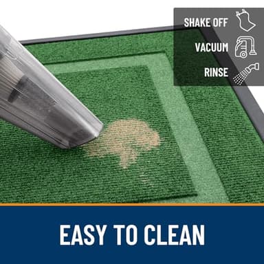 OLANLY Front Door Mat Indoor Outdoor Entrance, Waterproof All-Season, All-Weather Doormat, Sturdy Natural Rubber, Fade Resistant, Low Profile, Easy Clean Patio Porch Entryway Mat, 47x17, Green - Image 6