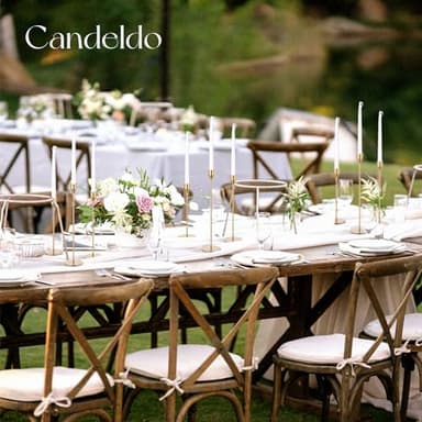 Candeldo Gold Taper Candle Holders: Tall Candlestick Holder for Table Centerpiece Set of 3 Metal Candles Stick Holders Stand Wedding Decor - Image 6