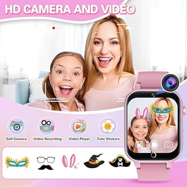 Kids Smart Watch Girls Gift for Girl Aged 6-12, HD TouchScreen Kids Watch with 26 Games Video Camera Music Pedometer Audiostory Learn Card Educational Toys Birthday Gifts for Girls Ages 5 6 7 8 9 - Image 4