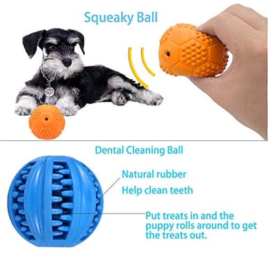 Volacopets Puppy Balls - Pack with Different Functions & Teething Toys for Small Dogs, Squeaky Dog Balls, Rubber Chew Toys for Enrichment - Image 4