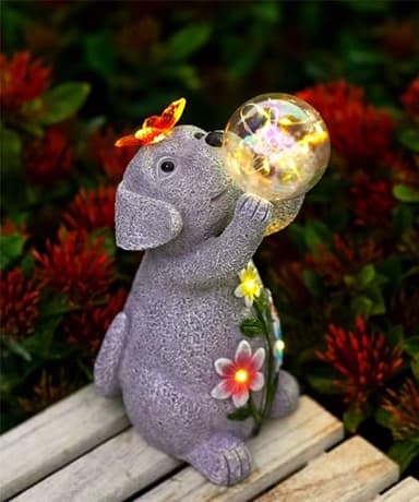 Acgarten Solar Dog Garden Statue Decor: Outdoor Sculpture Art Ornament for Porch Patio Balcony Yard Lawn - Unique Birthday Gift for Women Mom Grandma - Image 1