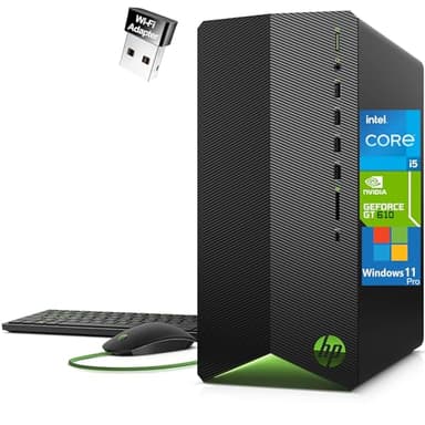 HP Pavilion Tower Desktop Computer, Intel Hexa-Core i5-10400F (Beat i7-8700), 32GB DDR4 RAM, 1TB PCIe SSD, GeForce GT 610 2GB, USB WiFi Adapter, RJ-45, Type-C, HDMI, VGA, Windows 11 Pro, WE/PGPY - Image 1