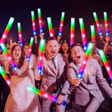 OLUPP 102 PCS Led Foam Sticks, Bulk Glow Sticks with 3 Colors Flashing, Light Up Baton Wands for Kids, Glow Sticks Party Supplies for party, Wedding, Raves, Concert, Camping, Sporting Events - Image 5