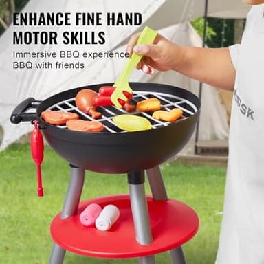 VEVOR 28 PCS BBQ Grill Playset, Kids Toys Kitchen Playset with Sound & Light, Little Chef Play, Interactive Grill Play Food Cooking Playset Barbecue Toy Grill for Toddlers Boys Girls 3-5 Birthday Gift - Image 5